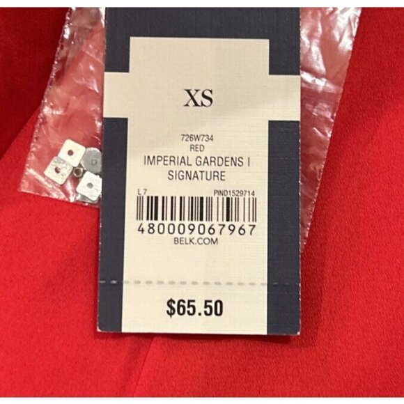 Crown & Ivy Womens XS Red Blouse Round Neck Long Sleeve Beaded Sequin Cuff NEW - Picture 4 of 4